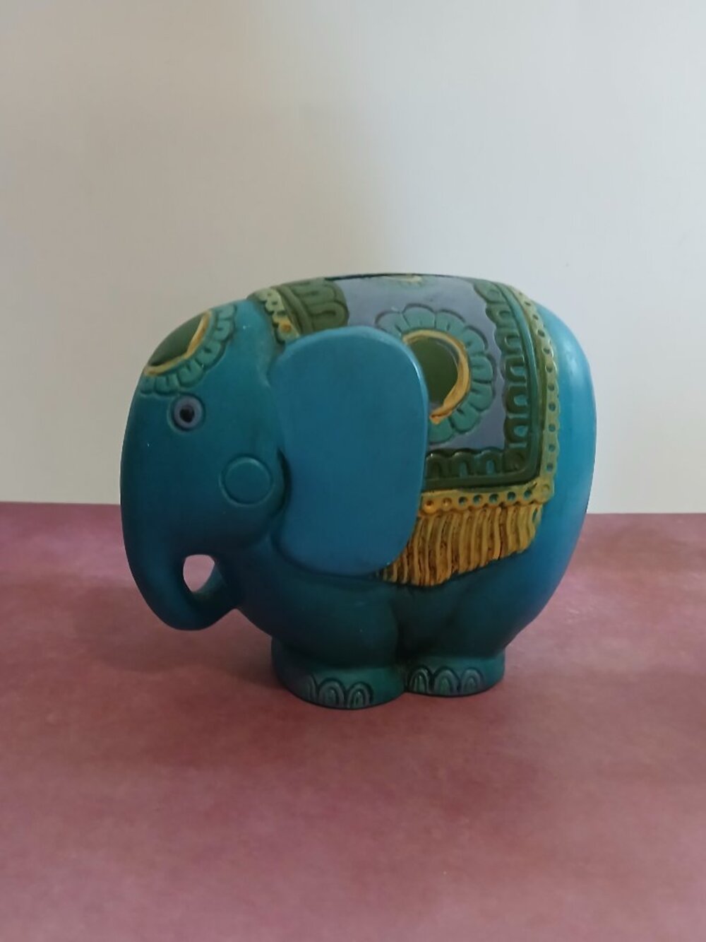 Retro Turquoise Elephant Coin Bank